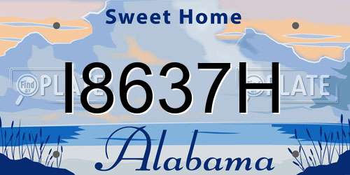 I8637H Alabama License Plate