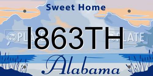 I863TH Alabama License Plate