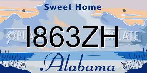 I863ZH Alabama License Plate