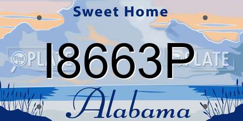 I8663P Alabama License Plate