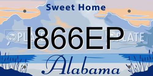 I866EP Alabama License Plate