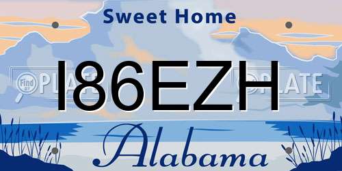I86EZH Alabama License Plate