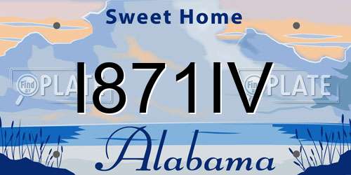 I871IV Alabama License Plate