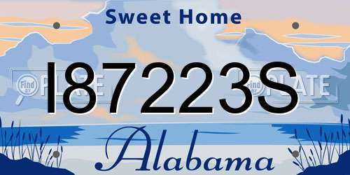 I87223S Alabama License Plate