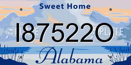 I87522O Alabama License Plate