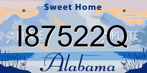 I87522Q Alabama License Plate