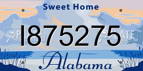 I875275 Alabama License Plate