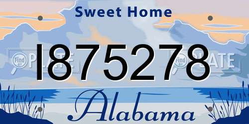 I875278 Alabama License Plate
