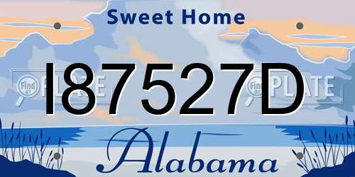 I87527D Alabama License Plate