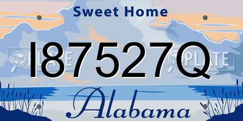 I87527Q Alabama License Plate