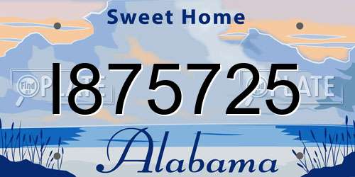 I875725 Alabama License Plate