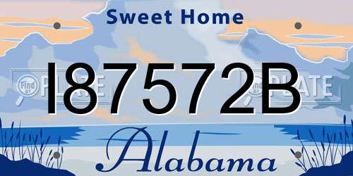 I87572B Alabama License Plate