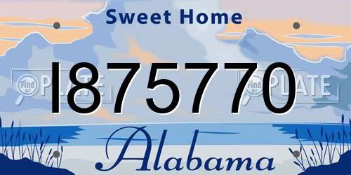 I875770 Alabama License Plate