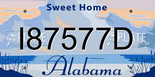 I87577D Alabama License Plate