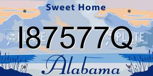 I87577Q Alabama License Plate