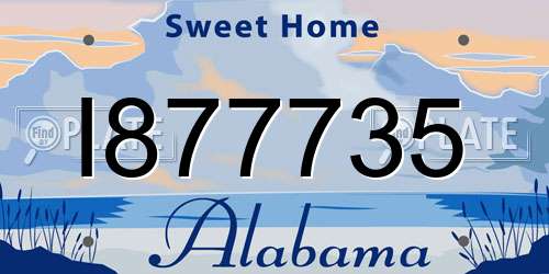 I877735 Alabama License Plate