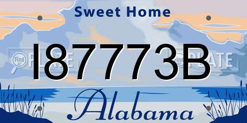 I87773B Alabama License Plate