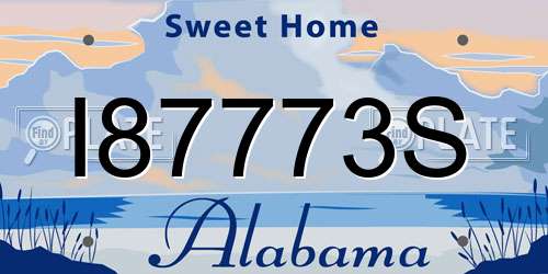 I87773S Alabama License Plate