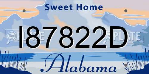 I87822D Alabama License Plate