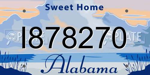 I878270 Alabama License Plate