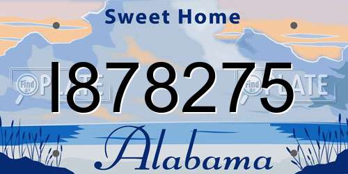 I878275 Alabama License Plate