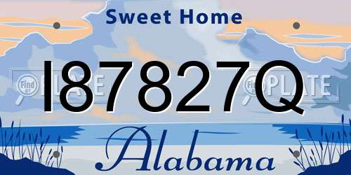 I87827Q Alabama License Plate