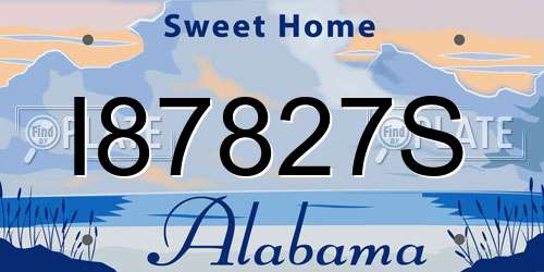 I87827S Alabama License Plate