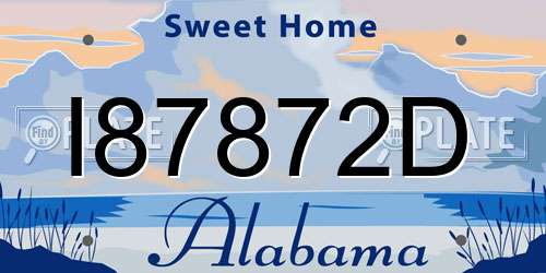 I87872D Alabama License Plate