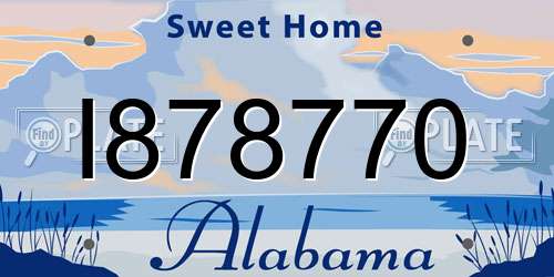 I878770 Alabama License Plate