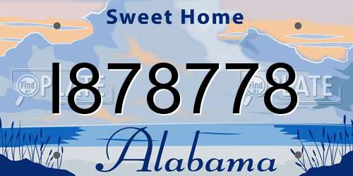 I878778 Alabama License Plate
