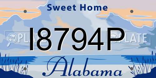 I8794P Alabama License Plate