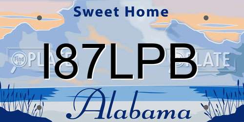 I87LPB Alabama License Plate