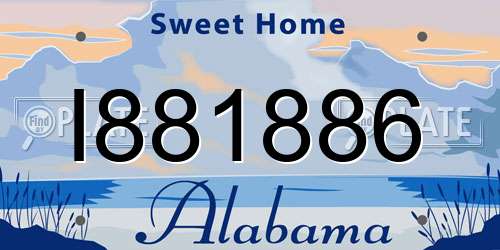 I881886 Alabama License Plate