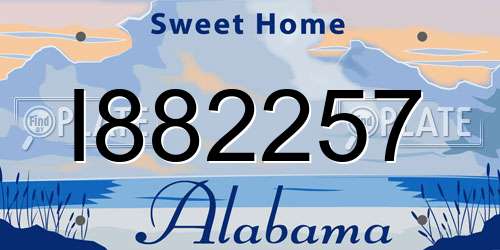 I882257 Alabama License Plate