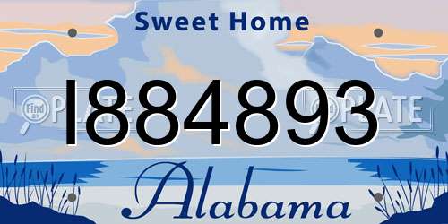 I884893 Alabama License Plate