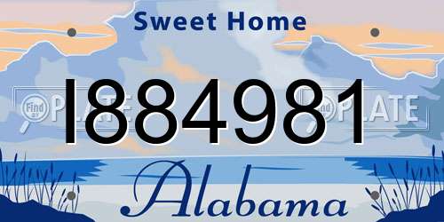 I884981 Alabama License Plate