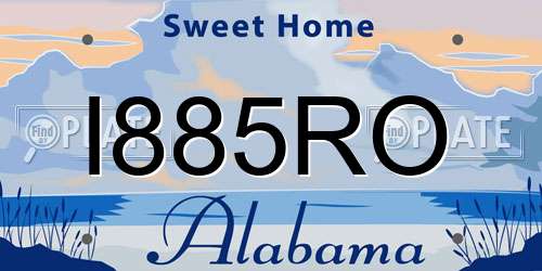 I885RO Alabama License Plate