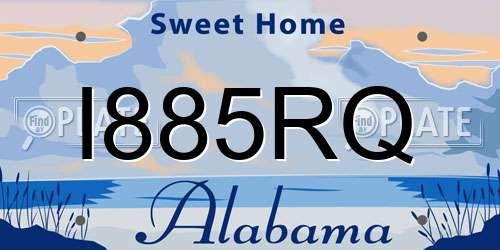 I885RQ Alabama License Plate