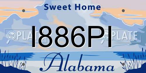 I886PI Alabama License Plate