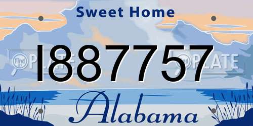 I887757 Alabama License Plate