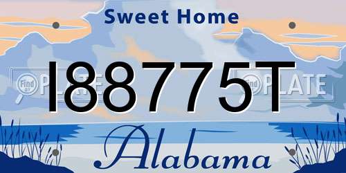 I88775T Alabama License Plate