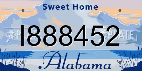 I888452 Alabama License Plate