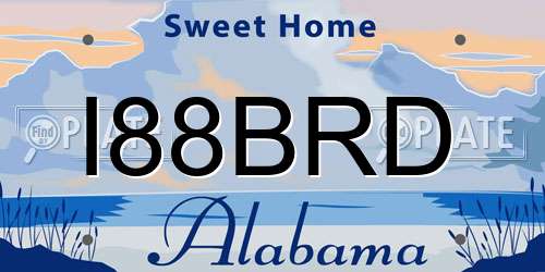 I88BRD Alabama License Plate