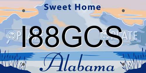 I88GCS Alabama License Plate