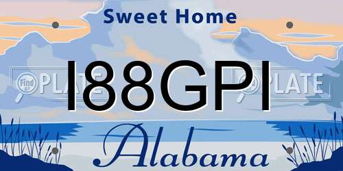I88GPI Alabama License Plate