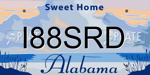 I88SRD Alabama License Plate