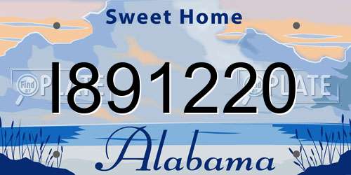I891220 Alabama License Plate