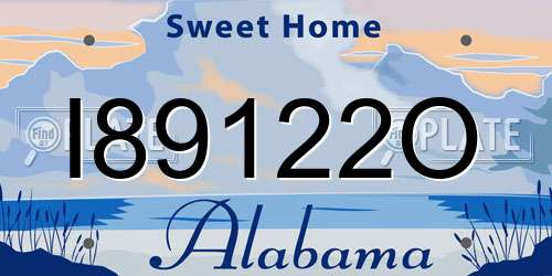 I89122O Alabama License Plate