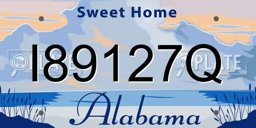 I89127Q Alabama License Plate