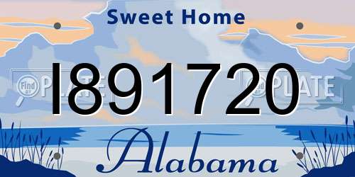 I891720 Alabama License Plate